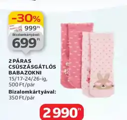 Auchan 2 pár csúszásgátls babazokni ajánlat