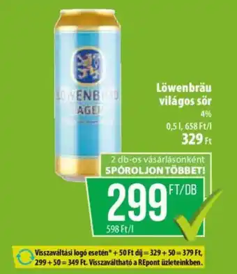 Coop Löwenbräu világos sör ajánlat