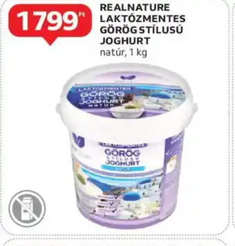 Auchan Realnature laktózmentes görög stílusú joghurt ajánlat