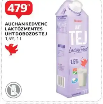 Auchan Auchan kedvenc laktózmentes uht dobozos tej ajánlat