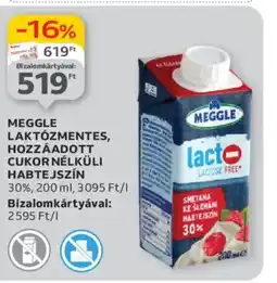 Auchan Meggle laktózmentes, hozzáadott cukornélküli ajánlat