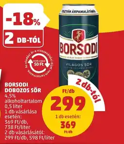 PENNY Borsodi dobozos sör ajánlat