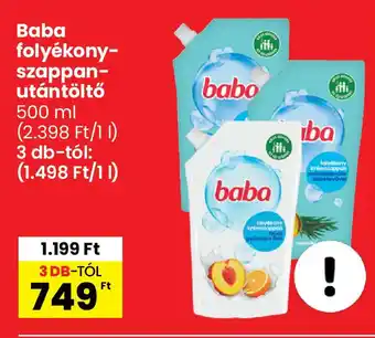 Spar Baba folyékony- szappan- utántöltő ajánlat