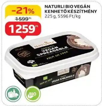 Auchan Naturli bio vegán kenhető készítmény ajánlat