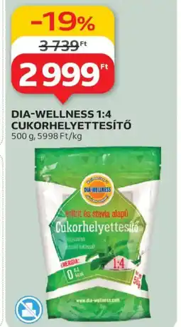 Auchan Dia-wellness 1:4 cukorhelyettesítő ajánlat