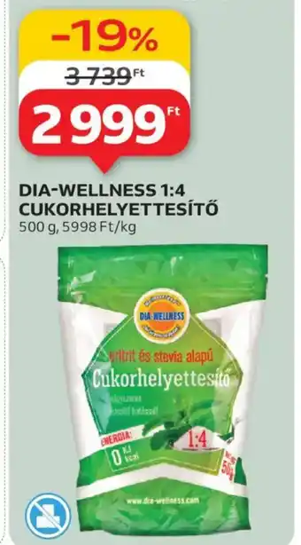 Auchan Dia-wellness 1:4 cukorhelyettesítő ajánlat