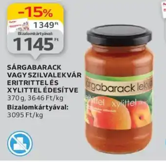 Auchan Sárgabarack vagy szilvalekvár eritrittelés ajánlat