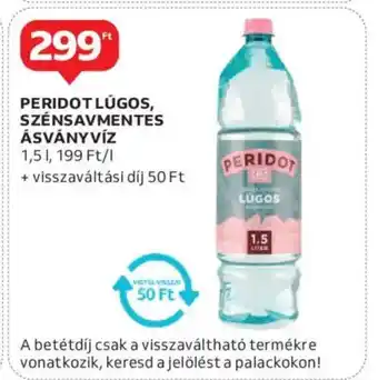 Auchan Peridot lúgos, szénsavmentes ásványvíz ajánlat