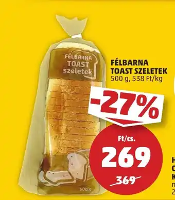 PENNY Félbarna toast szeletek ajánlat