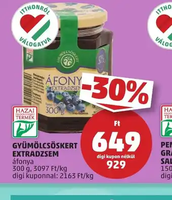 PENNY Gyümölcskert Extradzsém Áfonyás ajánlat