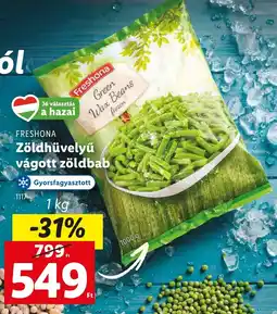 Lidl FRESHONA Zöldhüvelyű vágott zöldbab ajánlat