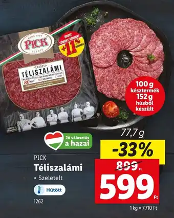 Lidl PICK Téliszalámi ajánlat