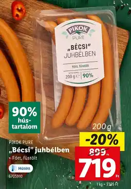 Lidl PIKOK PURE ,,Bécsi" juhbélben ajánlat