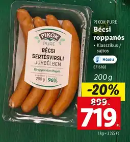 Lidl PIKOK PURE Bécsi roppanós ajánlat