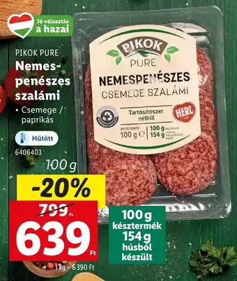 Lidl PIKOK PURE Nemes-penészes szalámi ajánlat