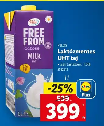 Lidl PILOS Laktózmentes UHT tej ajánlat