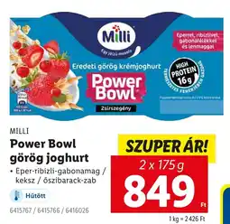 Lidl MILLI Power Bowl görög joghurt ajánlat