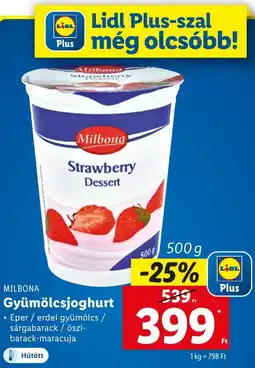 Lidl MILBONA Gyümölcsjoghurt ajánlat