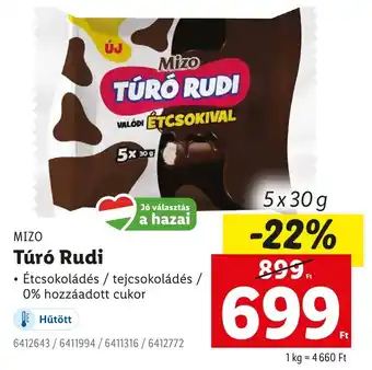 Lidl MIZO Túró Rudi ajánlat