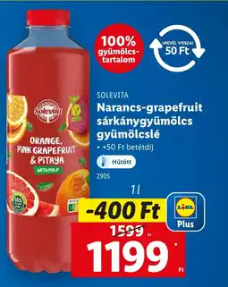 Lidl SOLEVITA Narancs-grapefruit sárkánygyümölcs gyümölcslé ajánlat