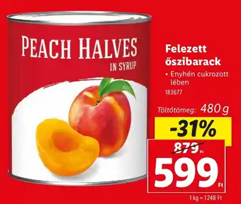 Lidl Felezett őszibarack ajánlat