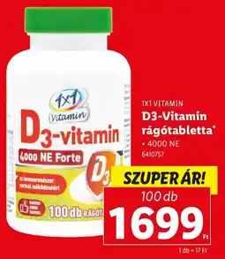 Lidl 1X1 VITAMIN D3-Vitamin rágótabletta ajánlat