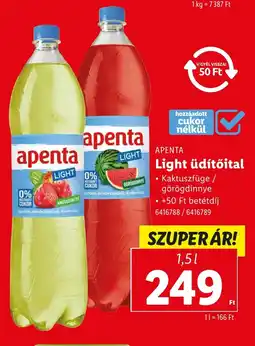 Lidl APENTA Light üdítőital ajánlat