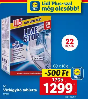 Lidl W5 Vízlágyító tabletta ajánlat