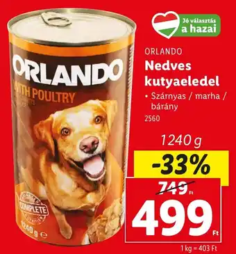 Lidl ORLANDO Nedves kutyaeledel ajánlat