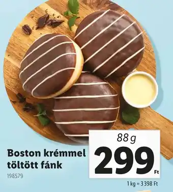 Lidl Boston krémmel töltött fánk ajánlat