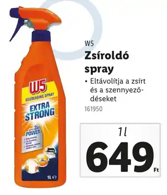 Lidl W5 Zsíroldó spray ajánlat