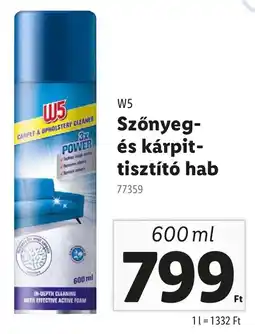 Lidl W5 Szőnyeg-és kárpittisztító hab ajánlat