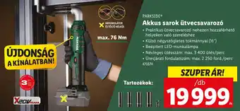 Lidl PARKSIDE Akkus sarok ütvecsavarozó ajánlat