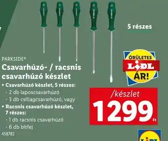 Lidl PARKSIDE Csavarhúzó- / racsnis csavarhúzó készlet ajánlat