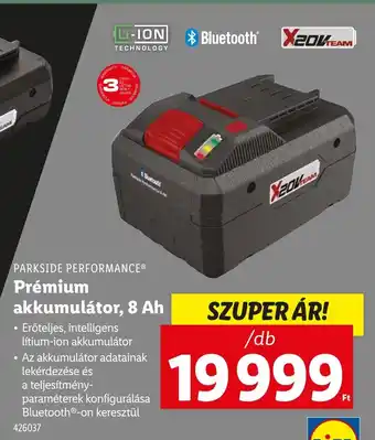 Lidl PARKSIDE PERFORMANCE Prémium akkumulátor, 8 Ah ajánlat