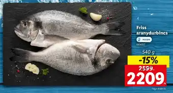 Lidl Friss aranydurbincs ajánlat