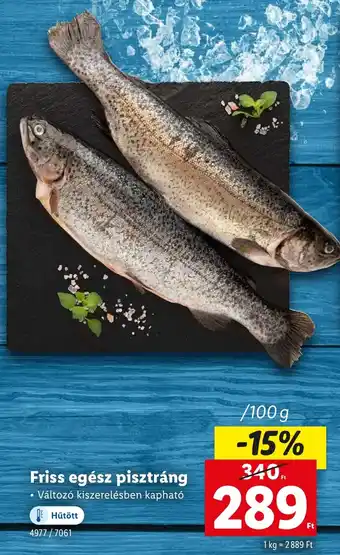 Lidl Friss egész pisztráng ajánlat