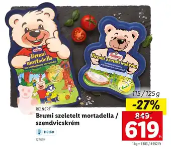 Lidl REINERT Brumi szeletelt mortadella / szendvicskrém ajánlat