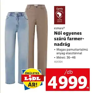 Lidl Esmara Női egyenes szárú farmer-nadrág ajánlat