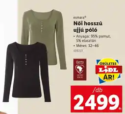 Lidl Esmara Női hosszú ujjú póló ajánlat