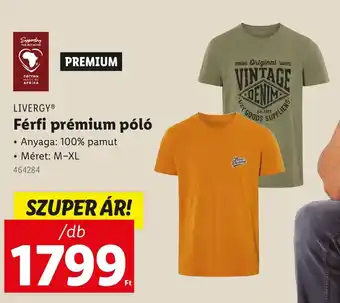 Lidl LIVERGY Férfi prémium póló ajánlat