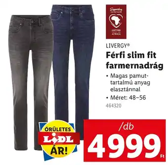 Lidl LIVERGY Férfi slim fit farmernadrág ajánlat