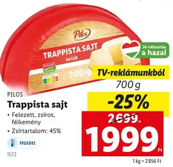 Lidl PILOS Trappista sajt ajánlat