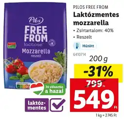 Lidl PILOS FREE FROM Laktózmentes mozzarella ajánlat