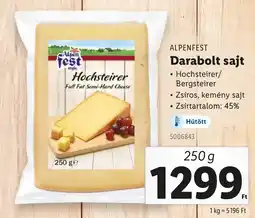 Lidl ALPENFEST Darabolt sajt ajánlat