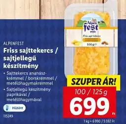 Lidl ALPENFEST Friss sajttekercs / sajtjellegű készítmény ajánlat