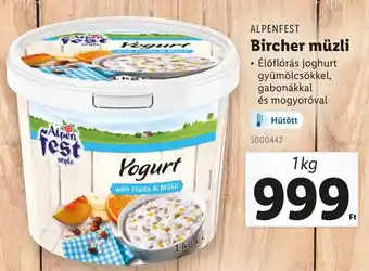 Lidl ALPENFEST Bircher müzli ajánlat