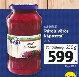 Lidl ALPENFEST Párolt vörös káposzta ajánlat