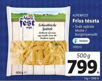 Lidl ALPENFEST Friss tészta ajánlat