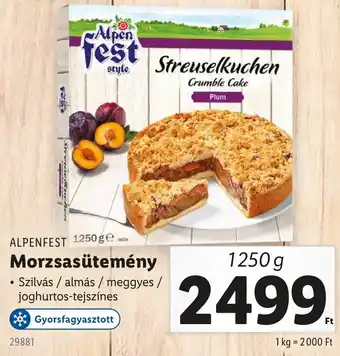 Lidl ALPENFEST Morzsasütemény ajánlat